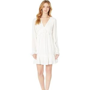 Paige White Odelise Dress With Crochet Detail Long Sleeve size XS